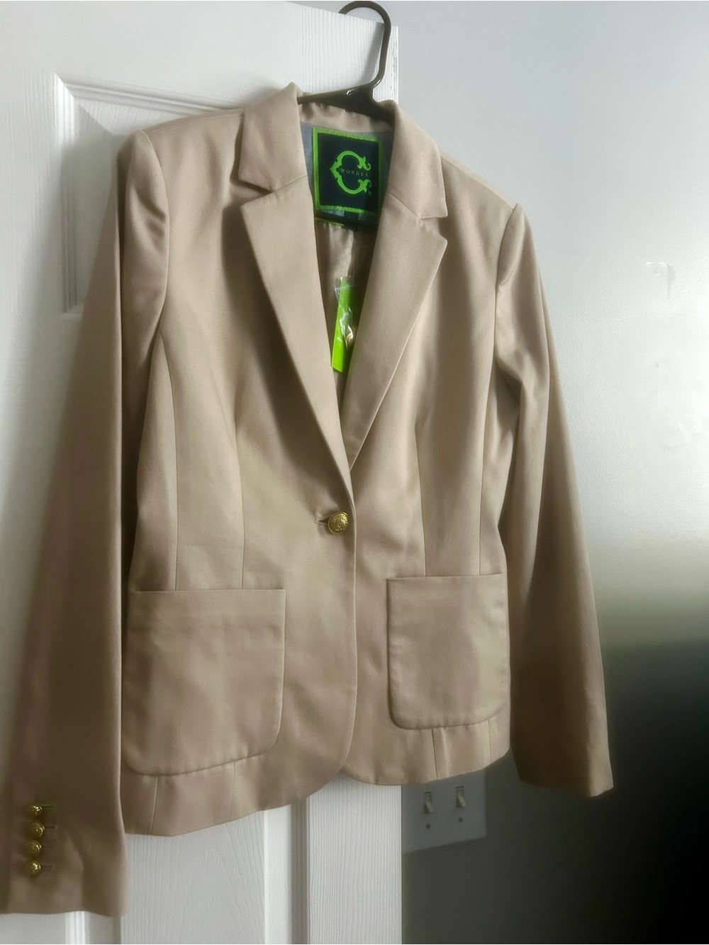Beige Women's Single-Button Blazer